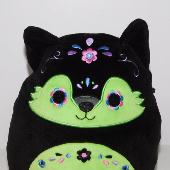 Squishmallows Day of the Dead DOTD 8" Plush Hector Wolf Black Green - Picture 2 of 7